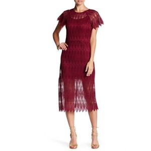 Revolve Endless Rose Ruby Red Lace Dress